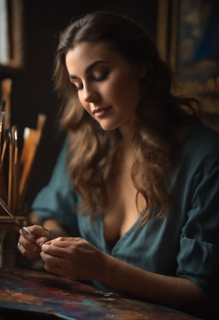 Portrait artist Painter In the studio
