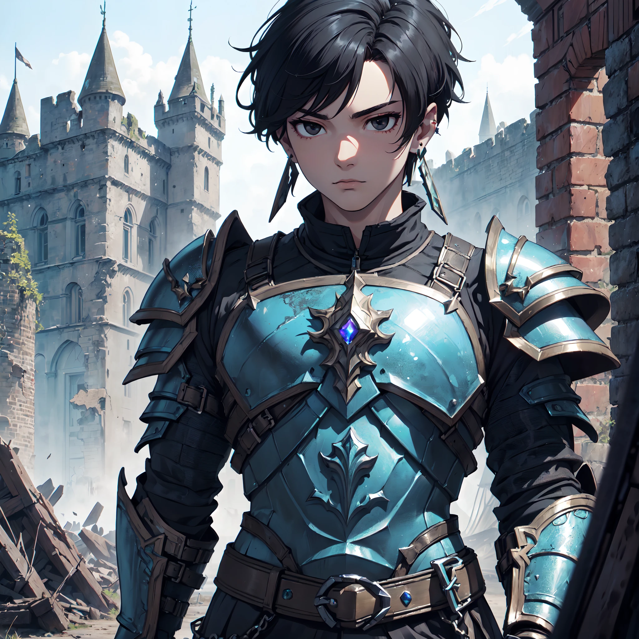 Ultra High Definition,
Ultra High Quality,
Ultra High Resolution,
Best Definition,
Best Quality,
Best Resolution,
Hyper Detailed,
Hyper Definition,
Hyper Quality,
Hyper Resolution,
Perfectly Detailed,
Perfectly Designed,
Masterpiece,
8K,
Body Shot,
Anime,
(((1 Boy))),
(((Handsome))),
(((Hyper Detailed Black Short Hair))),
(((Hyper Detailed Black Eyes))),
(((Hyper Detailed Gem Jeweled Earrings))),
(((Hyper Detailed Armor Plates, Hyper Detailed Cuirass, Hyper Detailed Underclothes, Hyper Detailed Baron Armor))),
(((Castle Ruins Scenery Background))),
