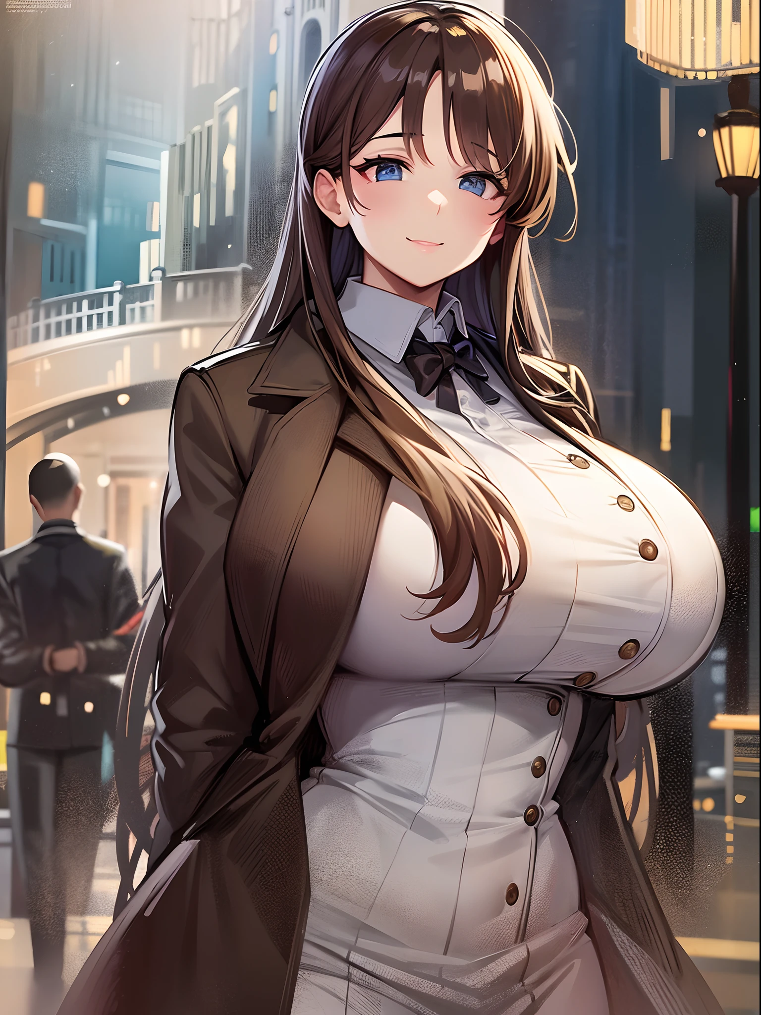 sherlock holmes & watson,
huge huge huge huge huge huge busty 2 girls assemble,
sherlock holmes girl brown glen check frock coat,
side standing watson girl white formal suits,
detective,
gently,
elegance,
wind,
smile,
london,
baker street,
british,
real face,
real body,
real background,
((((masterpiece)))), high quality, very_high_resolution, large_filesize, full color,