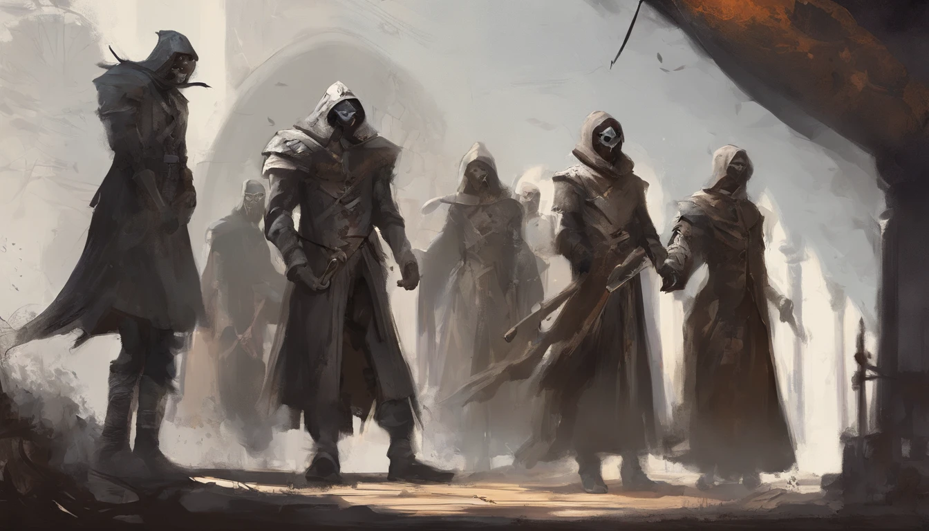 Doctors from the days of the terrible plague,Dress in medieval clothes and classic masks with pointed mouths.
