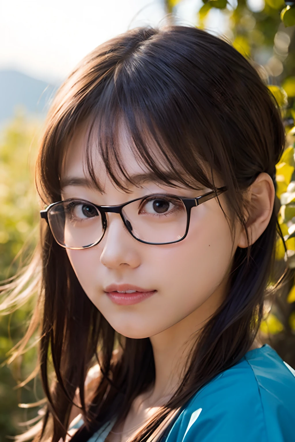 (8K、RAW photo、highest quality、masterpiece:1.2)、(realistic、Photoreal:1.37)、super detailed、超A high resolution、1 girl、23 years old、see the beholder、beautiful and detailed face、smile、narrow、(slim waist) :1.3)、Beautiful and smooth skin、skin texture、floating hair、tied one's hair together、(naked apron:1.4)、professional lighting、autumn afternoon、kitchen、(((Black square glasses )))、human body as a whole、black hair、((Embarrassing appearance))、ponytail hair,全naked apronを着ている、
