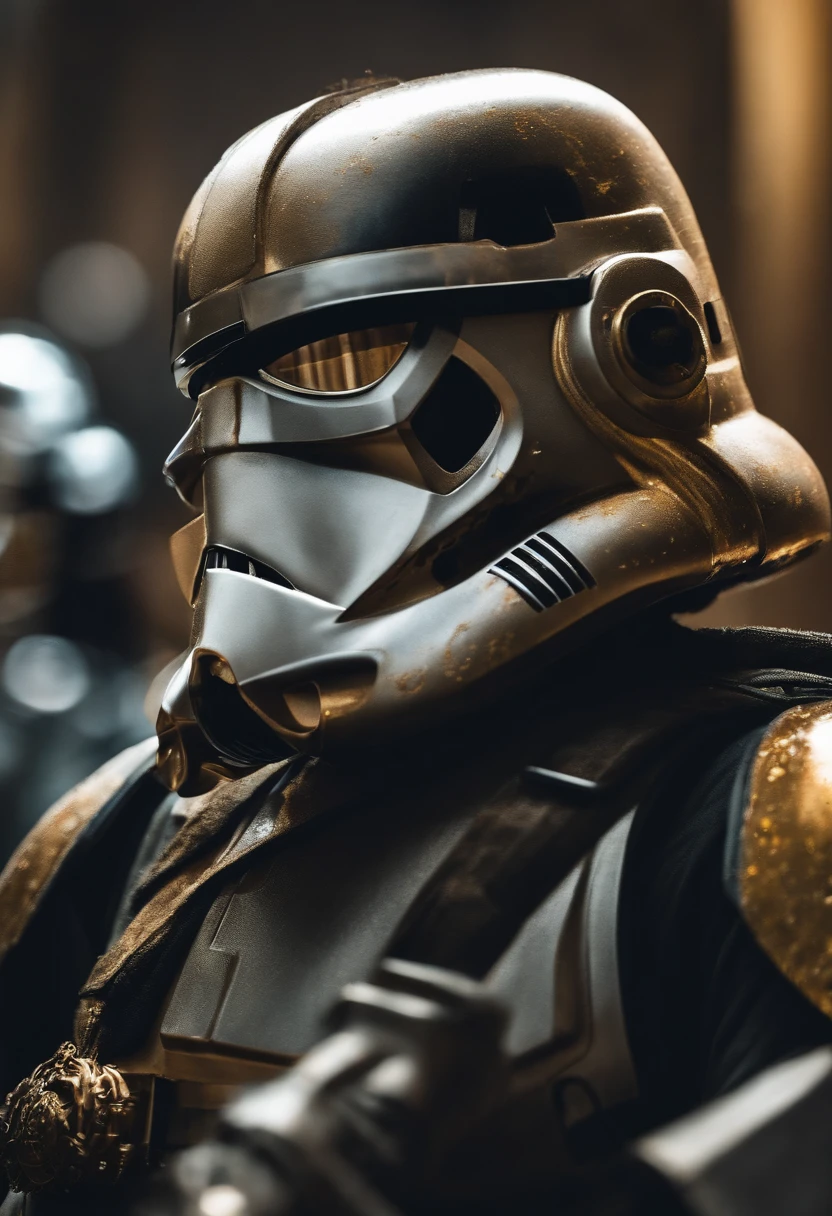 Centrado perfecto, Lindo soldado imperial, star wars, Use una chaqueta del equipo estudiantil, usar gafas de sol, Usar auriculares, cheerfulness, standing up position, Belleza abstracta, centrado, Looking at the camera, in front of camera, nearing perfection, dynamic, Altamente detallado, Suave, foco nítido, 8k, high-definition resolution, 插圖, arte de Carne Griffiths y Wadim Kashin, fondo blanco
