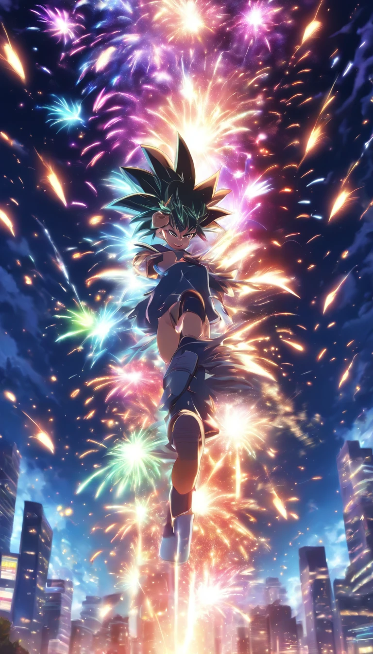 Spectacular fireworks display. The fireworks are huge