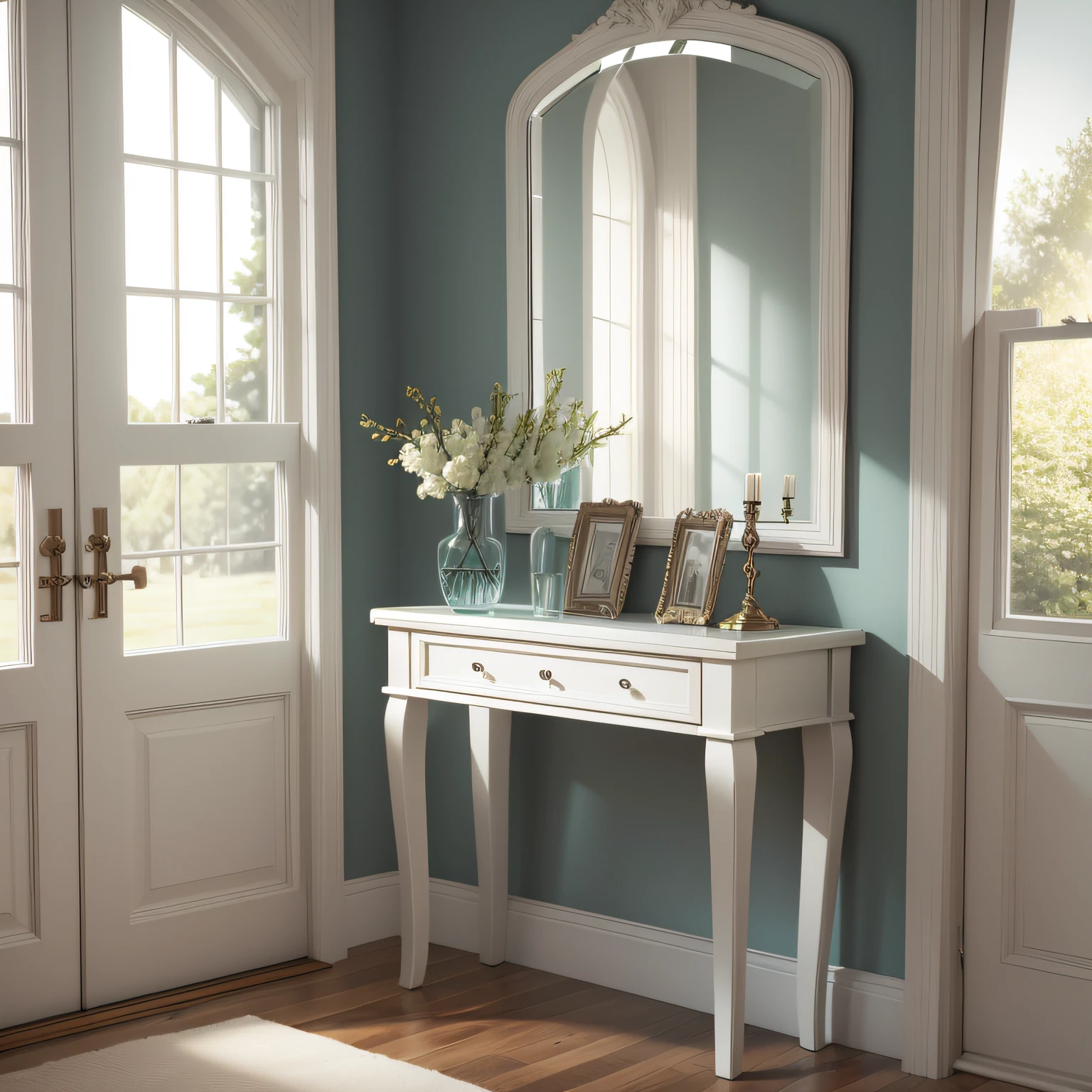 mirror glass console table with Adding the Shelf