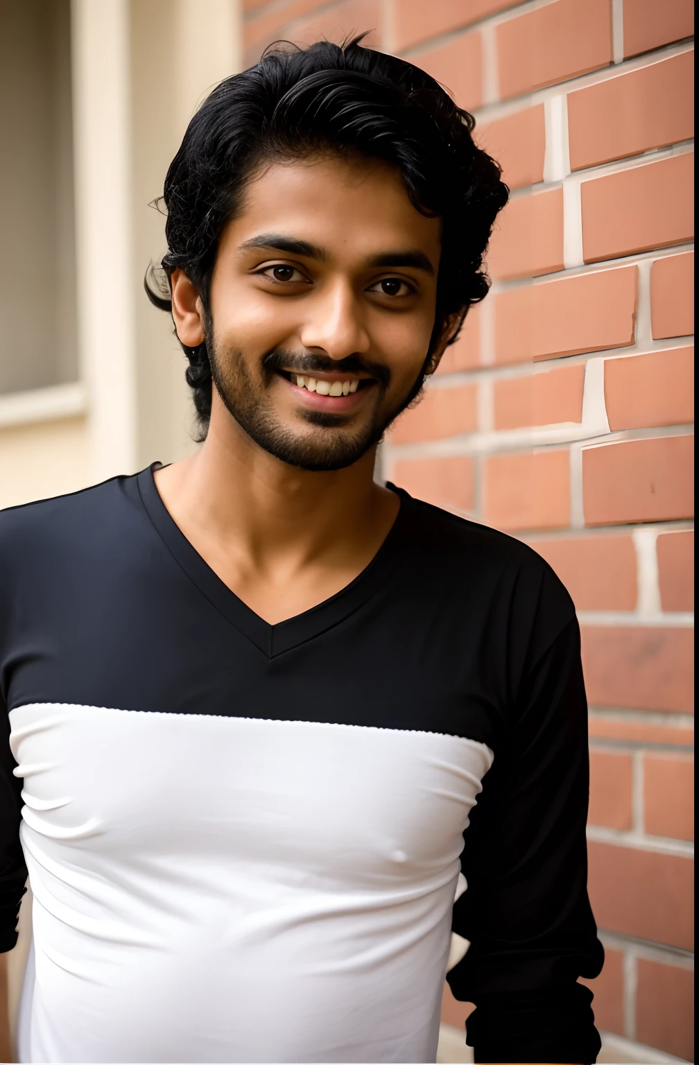 there is a man standing outside of a building smiling for the camera, jayison devadas, inspired by Bikash Bhattacharjee, jayison devadas style, riyahd cassiem, ayan nag, johnatan wayshak, candid picture, mohamed chahin, mid shot portrait, vastayan, zaha hadi, full body photogenic shot