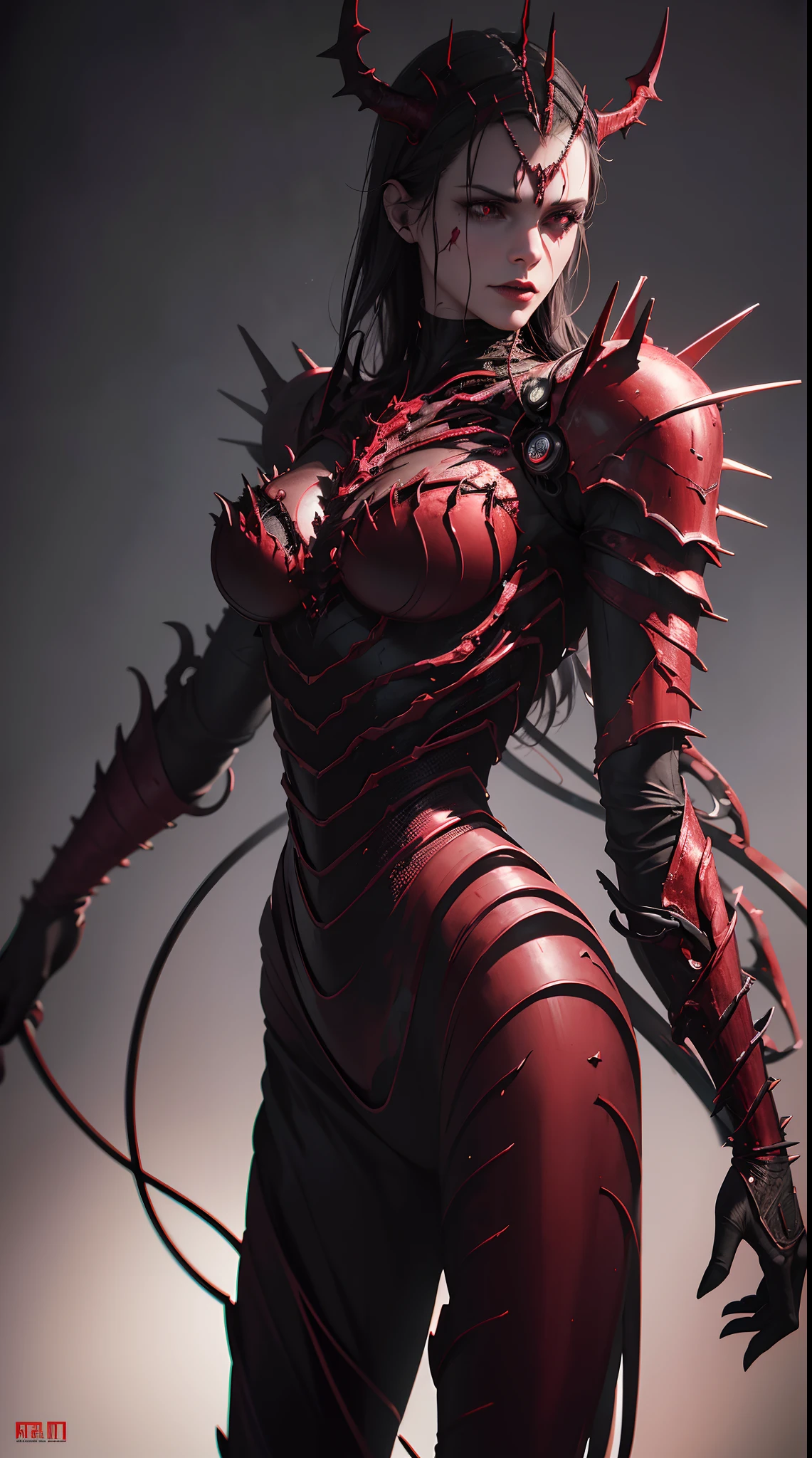 (Best quality,4K,8K,A high resolution,Masterpiece:1.2),Ultra-detailed,(Realistic,Photorealistic,photo-realistic:1.37),Weird mechanical body,Bloody metal parts,Flesh entanglement,Sharp cutting teeth,Intertwined organic wires,Limb twisting,Spikes protrude,A creepy mechanical movement,Sparkling metallic texture,Ominous atmosphere,Dark and eerie lights,Devilish red and black color palette,Horror,Science fiction concept artist