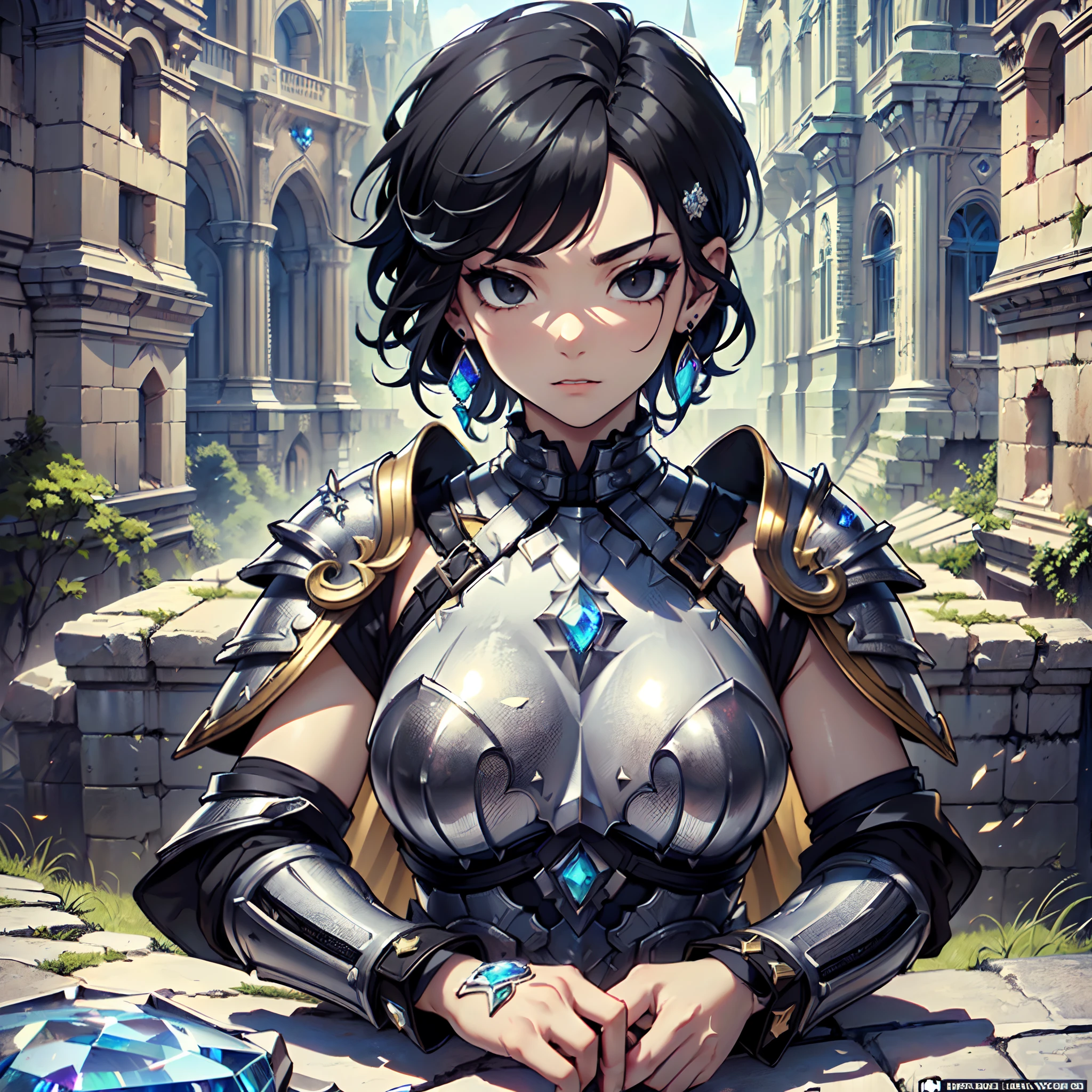 Ultra High Definition,
Ultra High Quality,
Ultra High Resolution,
Best Definition,
Best Quality,
Best Resolution,
Hyper Detailed,
Hyper Definition,
Hyper Quality,
Hyper Resolution,
Perfectly Detailed,
Perfectly Designed,
Masterpiece,
8K,
Body Shot,
Anime,
(((1 Boy))),
(((Handsome))),
(((Hyper Detailed Black Short Hair))),
(((Hyper Detailed Black Eyes))),
(((Hyper Detailed Gem Jeweled Earrings))),
(((Hyper Detailed Armor Plates, Hyper Detailed Cuirass, Hyper Detailed Underclothes, Hyper Detailed Baron Armor))),
(((Castle Ruins Scenery Background))),