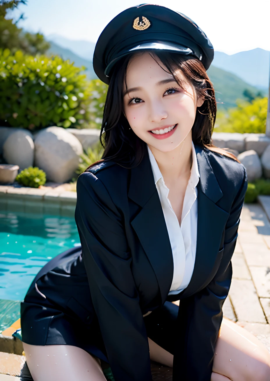 There are visible women, aya takano color style,  hana yata, Ayaka, Sui Ishida, Aya Takano, Shiori Teshirogi, Ayami Kojima Amano, Rin, Erika Ikuta, Rei Hiroe、Well-groomed eyes、sensual bodies、Uniform is wet with sweat、Extraordinary beauty、huge-breasted、Smiling、Clothes are unbuttoned、Chest that seems to burst、nudde、fullnude、Beautiful 、独奏、Beautiful 、soaked clothes、Drenched、fully body photo、Beautiful feet、Ground angle、Ground angle、Shoulder depth of the hot springs、