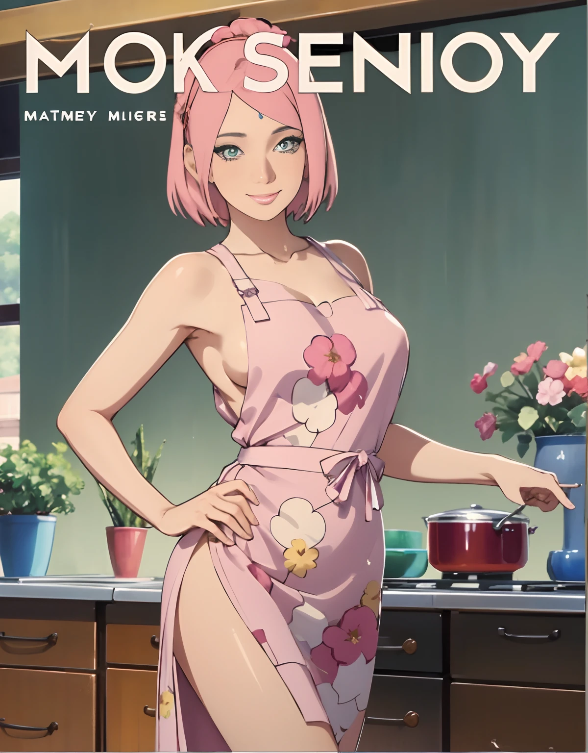 Nami nude inside of a bathroom, putting her left index finger inside of her pussy