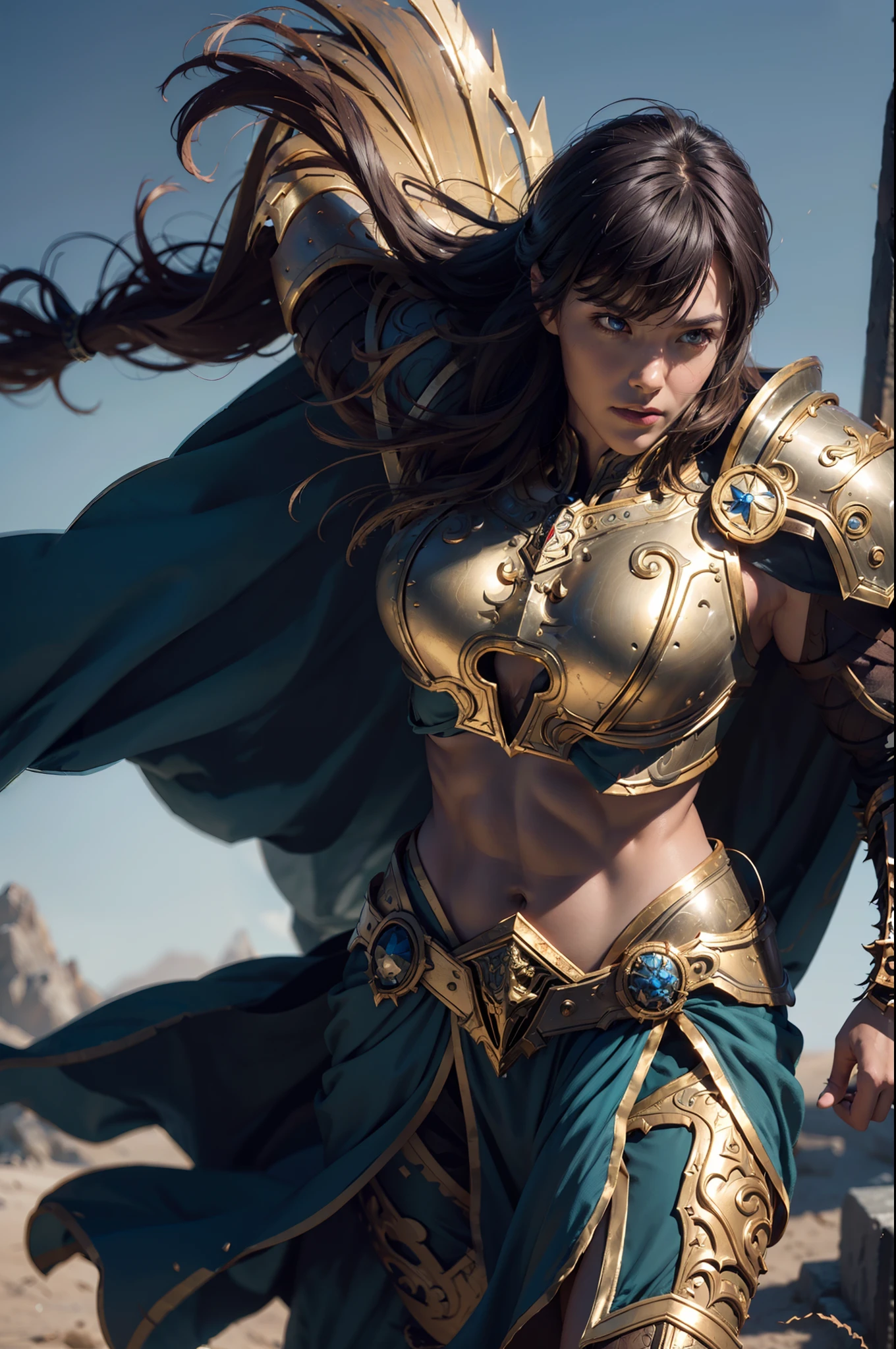 Spartan with Warriors, Masterpiece, Best Quality, Movie Wallpaper, Very Detailed CG Unity 4k Wallpaper, Intricate Details, Coffee Background, Upper Body, Facial Focus, Concept Art, Cinematic Lighting, (Illustration: 1.1), Slim, Fair Skin, Delicate Face, King Robe, Shine, Tights, (Long Black Hair), Coffee Eyes, Battlefield, Shine, Long Sword --auto --s2