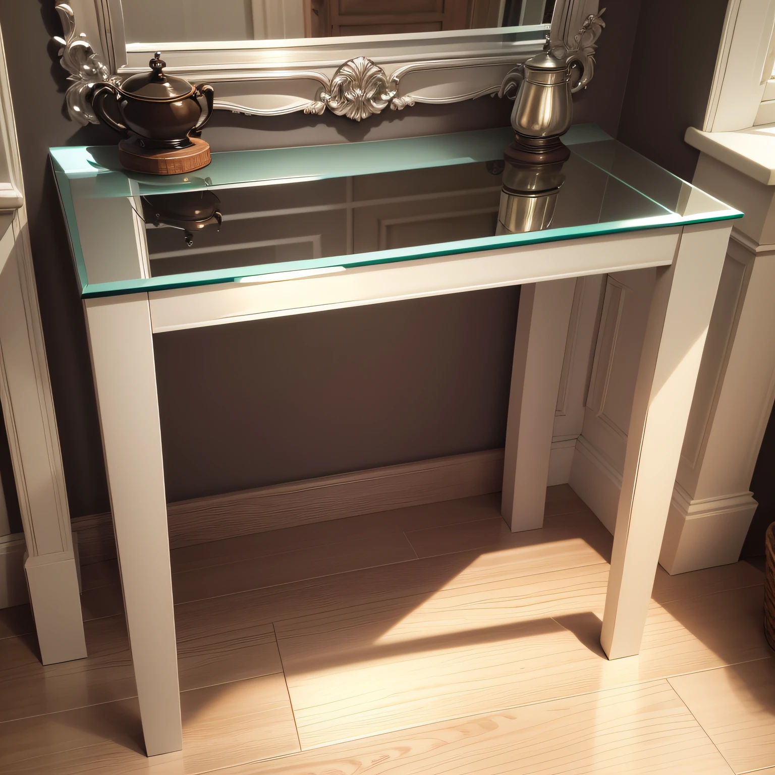 mirror glass console table with Attaching the Apron