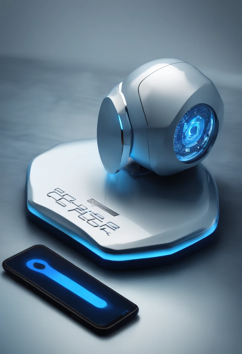 Preciso de uma LogoMarca Profissional 3D Azul Realista escrito OverTech Security, The theme is cyber security