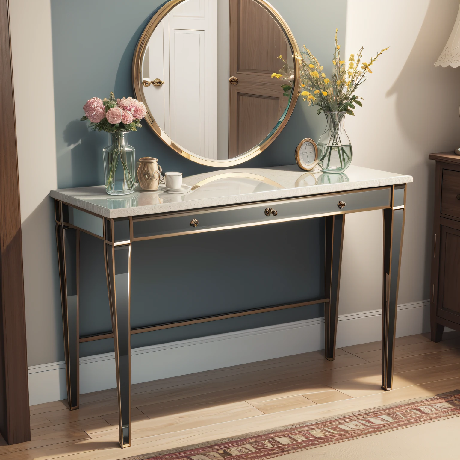 mirror glass console table with Adding the Back Panel