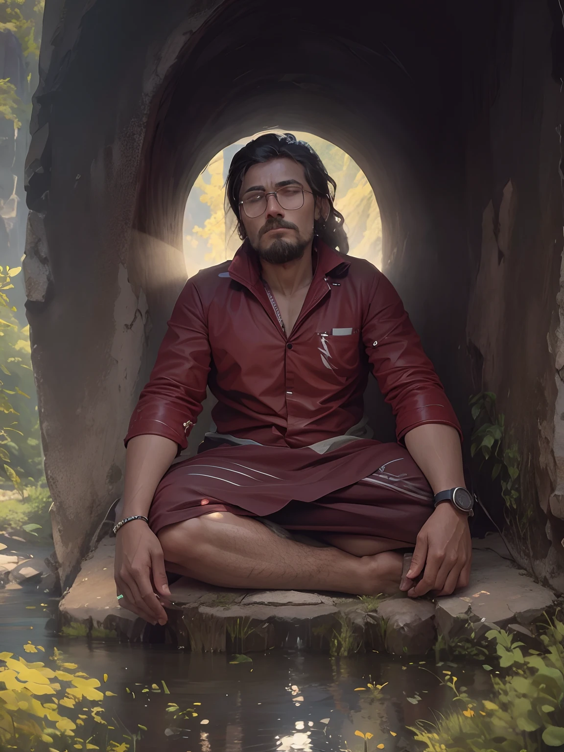 Meditation in mountains
