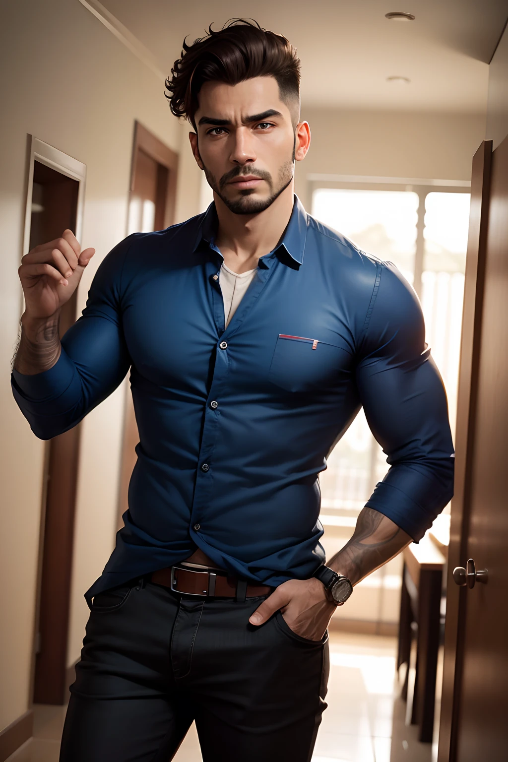 Homem americano sexy usando jeans