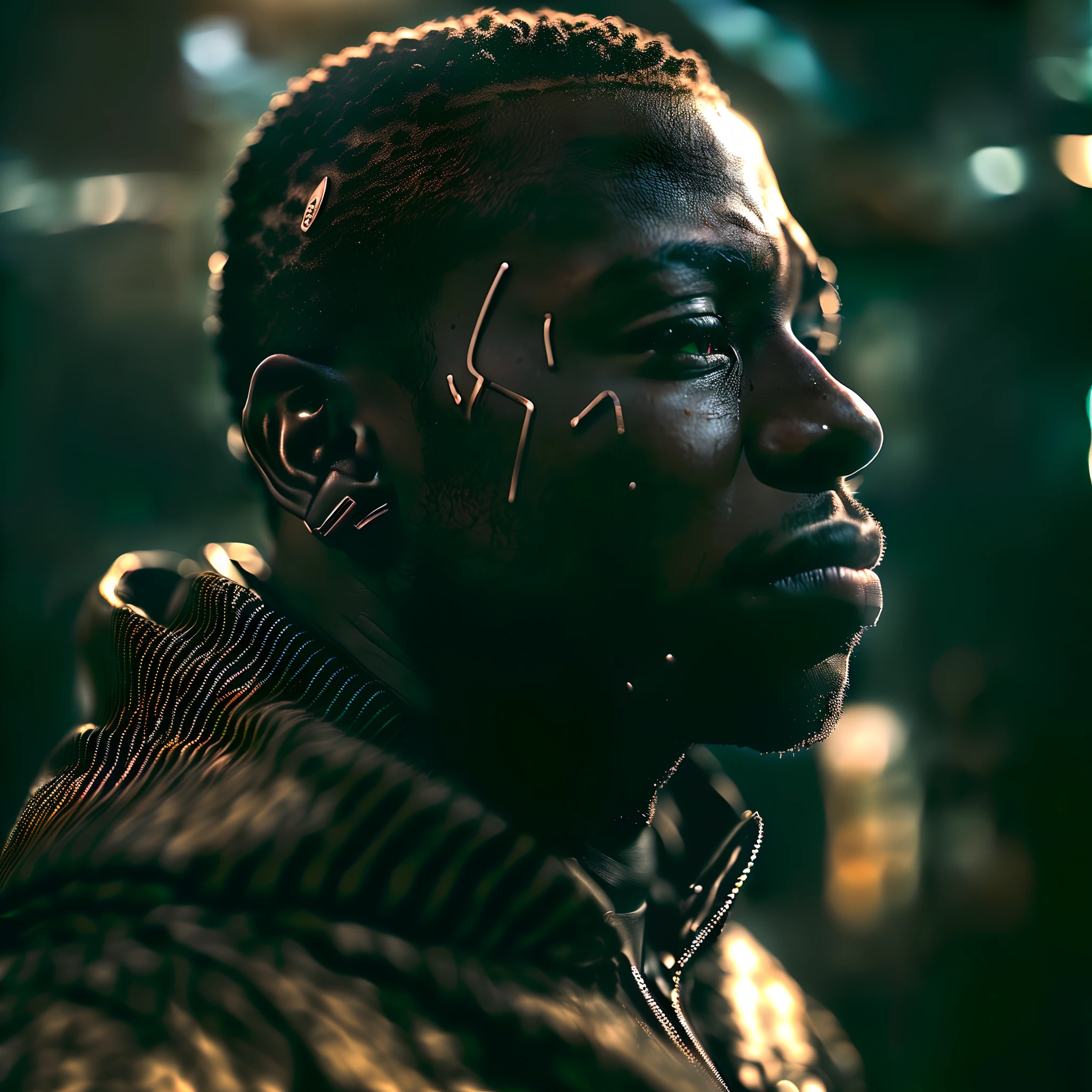 _(a black male:1.8 | rough face | scars | mask)Cyberpunk anthropomorphic targarian in glittering clothes, hyper-realistic and hyper-detailed, in the rays of the sun, stunning composition, hyper-emotional, epic cinematic lighting, 8k resolution, shot on Hasselblad H6D-400c Multi-shot, Mitakon Speedmaster 65mm f/1. 4 XCD , (the most beautiful portrait in the world:1.5)