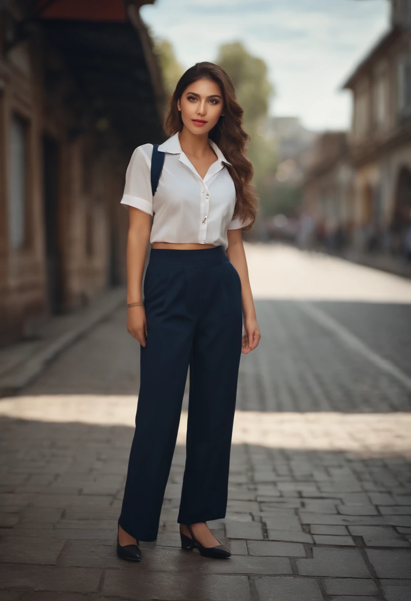 (((Realistic photography))),, Portrait, (Scared face:1.3),, Beautiful girl, view the viewer, , (school uniform:1.2), Shirt buttons and trousers, , (Plump:1),, in japanese street, (environment details:1.3),, (RAW photo, cg unity, Photography, hyper realistic detailed, Sharp focus, Detailed skin,4K, High-res, Masterpiece, Best quality, Realistic, vibrant:1.2),, (8K,4K, hyper HD, high resolution, professional, Cinematic, Movie, Dramatic),, (anamorphic depth of field blur background), Detailed background,