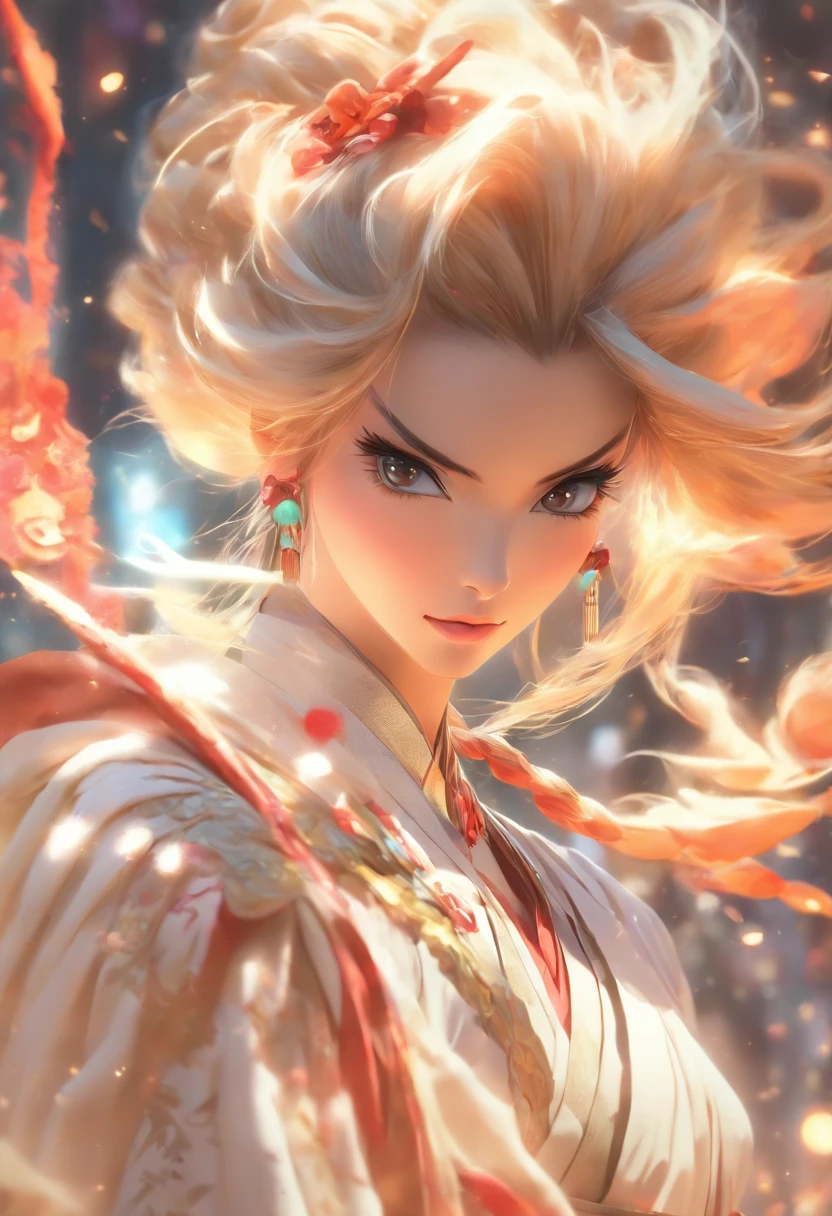 a close up of a woman in a white dress with a sword, a character portrait by Yang J, trending on CGSociety, Fantasy art, Beautiful character painting, Guviz-style artwork, Guviz, White Hanfu, flowing white robe, full-body wuxia, epic exquisite  character art, Stunning character art, beautiful female assassin