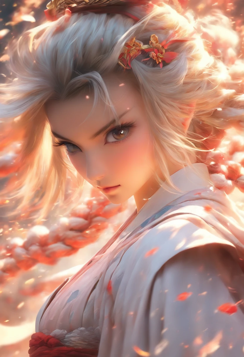 a close up of a woman in a white dress with a sword, a character portrait by Yang J, trending on CGSociety, Fantasy art, Beautiful character painting, Guviz-style artwork, Guviz, White Hanfu, flowing white robe, full-body wuxia, epic exquisite  character art, Stunning character art, beautiful female assassin