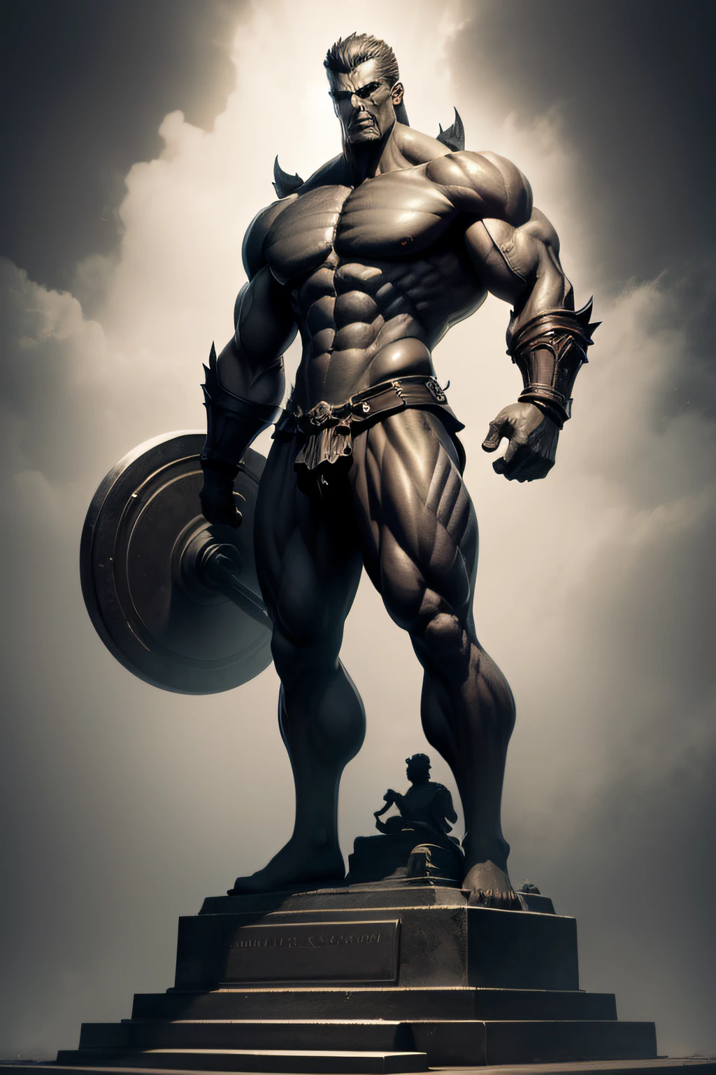 staute dark muscular background