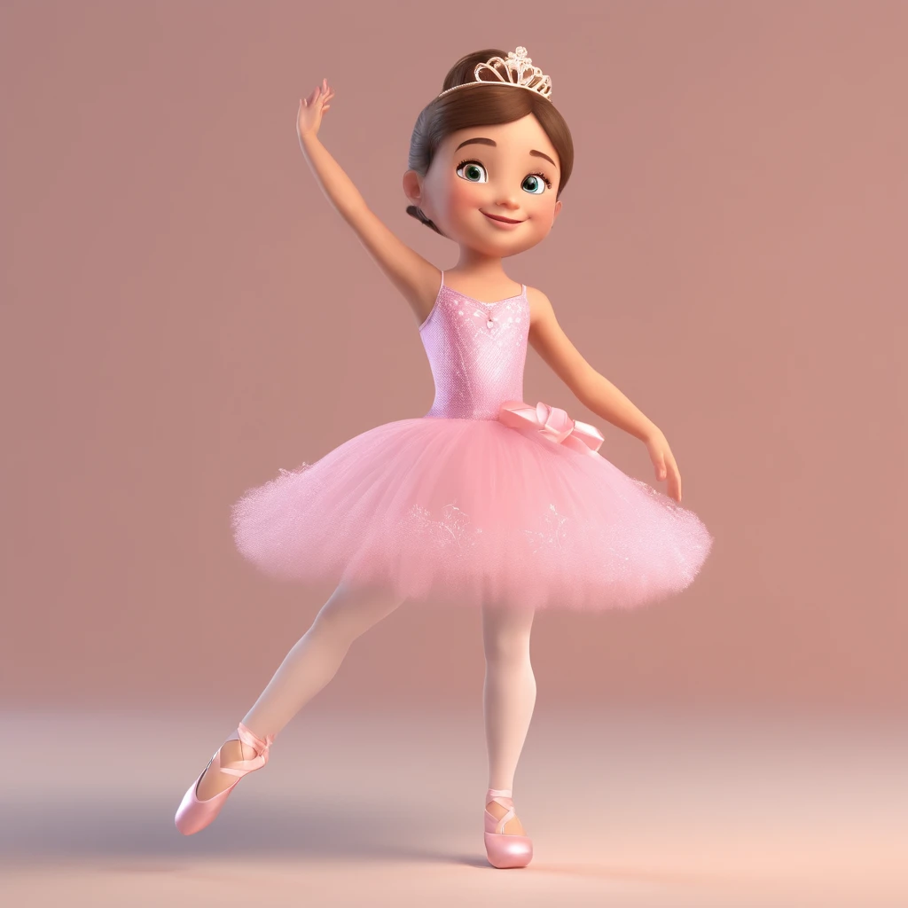 IP super cute ballerina, pequena bailarina, 3D renderizado, melhor qualidade, fundo delicado, bom brilho, vestido de ballet
