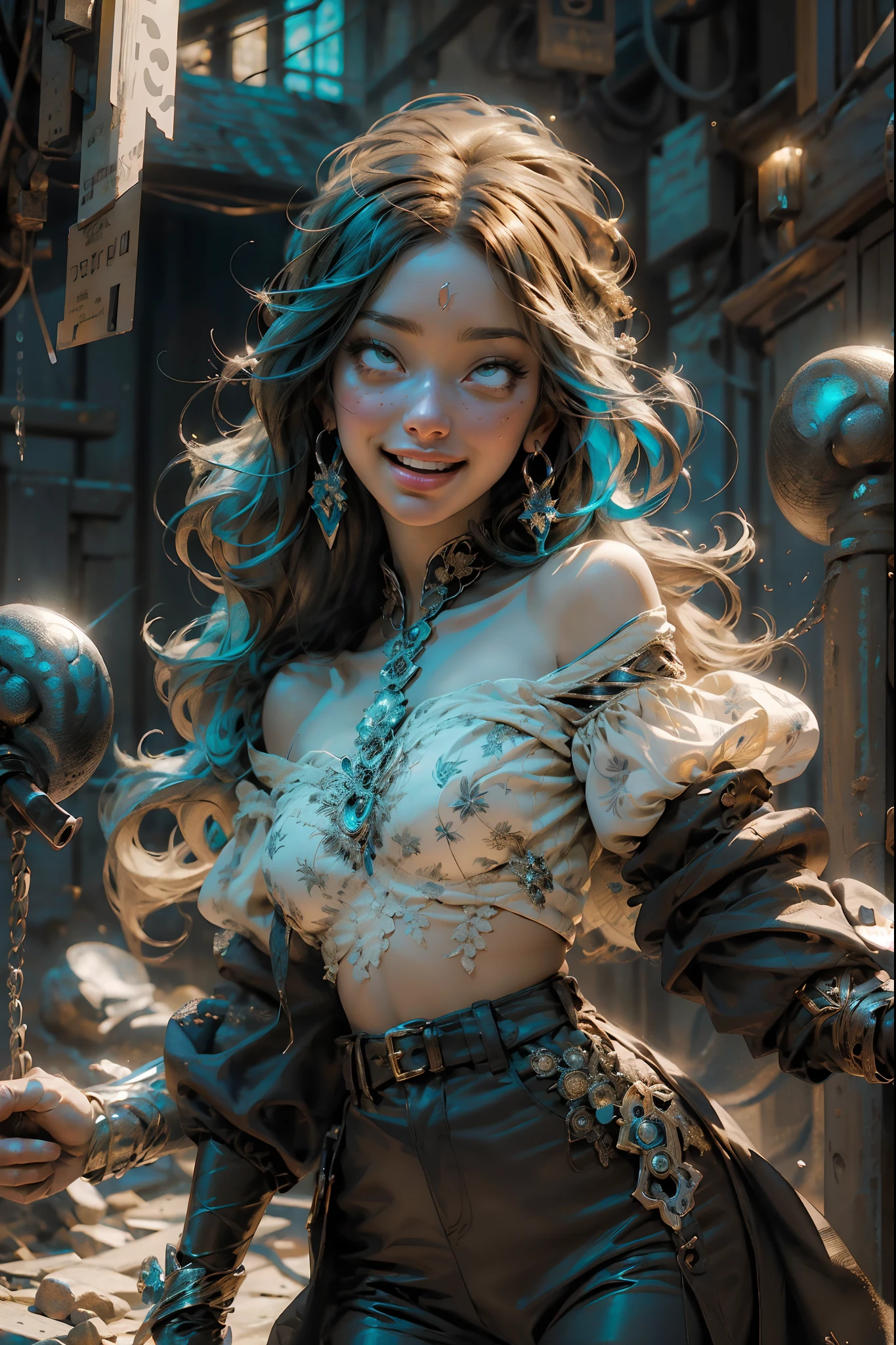 (((masterpiece))), (((best quality))), ((ultra-detailed)), (hyperrealistic), (highly detailed CG illustration), ((extremely delicate and beautiful)), sharp, cinematic light, 1girl, solo, graceful and enchanting figure, radiating an aura of elegance, intricate facial features, mesmerizing eyes with vibrant colors and delicate shading, white hair, (ahegao:1.4), (ahg:1.2), smile, orgasming, squirting, climax face, (rolling eyes:1.4), (reaching the climax:1.4), DDbitlip, clothing with elaborate patterns, flowing fabrics and rich textures, off shoulder, off-the-shoulder, reflecting a blend of fantasy and contemporary fashion, downblouse, environment showing mystical realm filled with magical elements, vibrant colors, dynamic lighting, detailed background elements to create a sense of depth and immersion , latest trends in anime art, lighting effects, from the top artists on ArtStation and their exceptional execution of various art styles and themes , (cowboy shot:1.4), high-resolution artwork to showcase intricate details and clarity