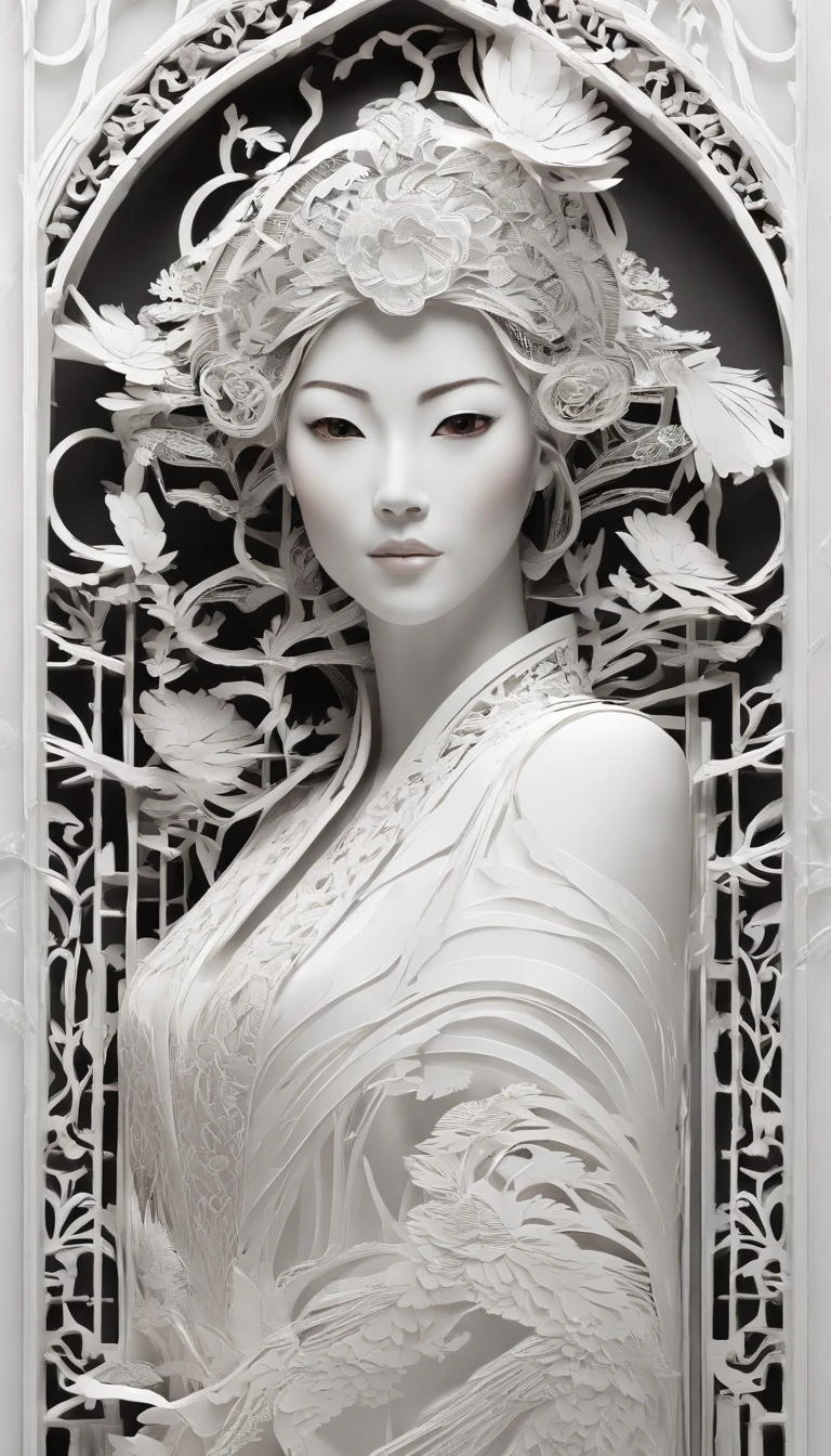 a close up of a woman in a white dress with a sword, a character portrait by Yang J, trending on CGSociety, Fantasy art, Beautiful character painting, Guviz-style artwork, Guviz, White Hanfu, Flowing white robe, full-body wuxia, epic exquisite character art, Stunning character art, beautiful female assassin