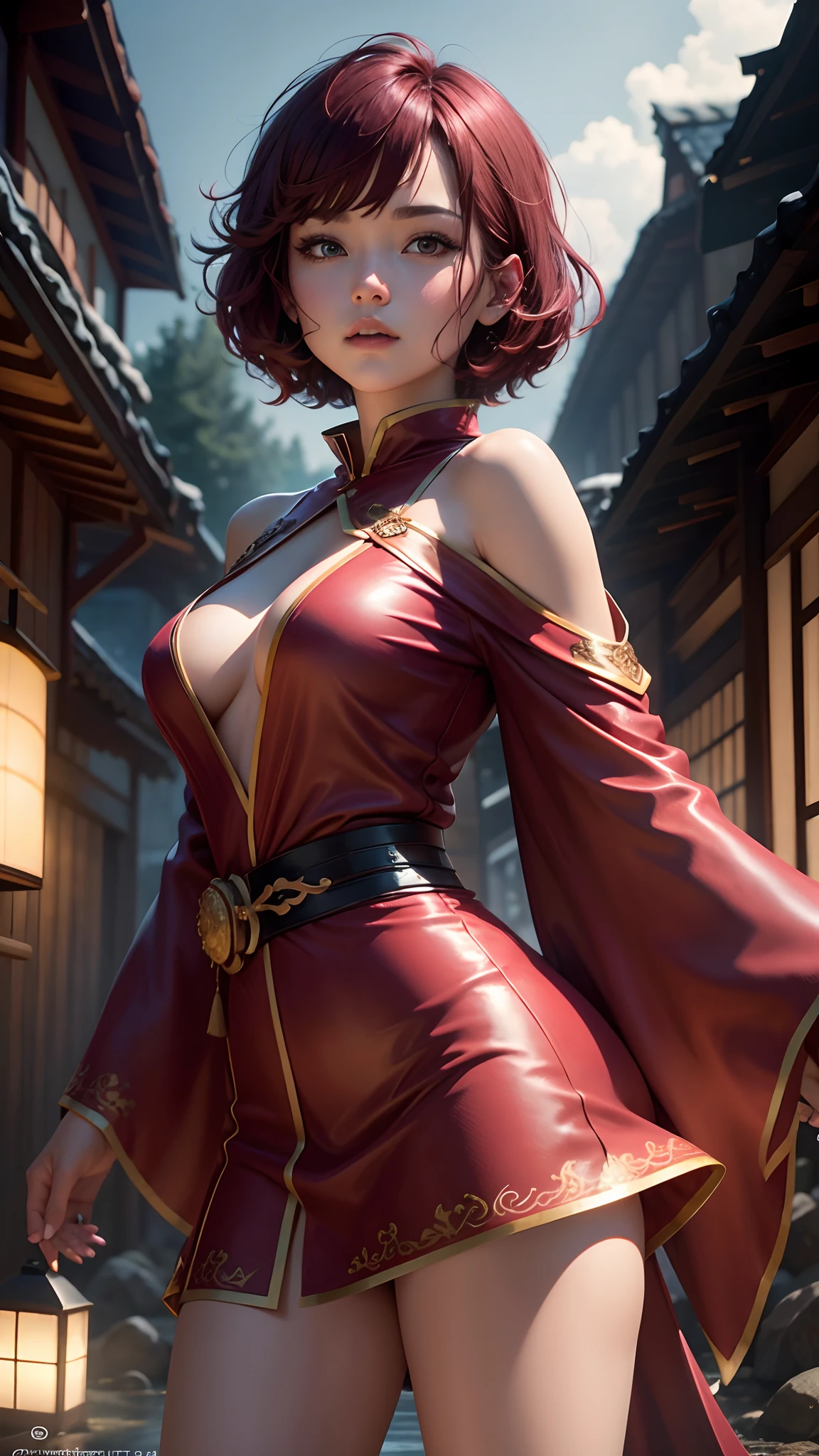 32K gradient glass texture(tmasterpiece,k hd,hyper HD,32K)Short burgundy hair with short flowing hair,Onsen District,Flame Girl ,Yao Lang protector (realisticlying:1.4),Python pattern robe,Black gold tiara,Snowflakes fluttering,The background is pure,Hold your head high,Be proud,The nostrils look at people, A high resolution, the detail, RAW photogr, Sharp Re, Nikon D850 Film Stock Photo by Jefferies Lee 4 Kodak Portra 400 Camera F1.6 shots, Rich colors, ultra-realistic vivid textures, Dramatic lighting, Unreal Engine Art Station Trend, cinestir 800,Hold your head high,Be proud,The nostrils look at people,Short burgundy hair