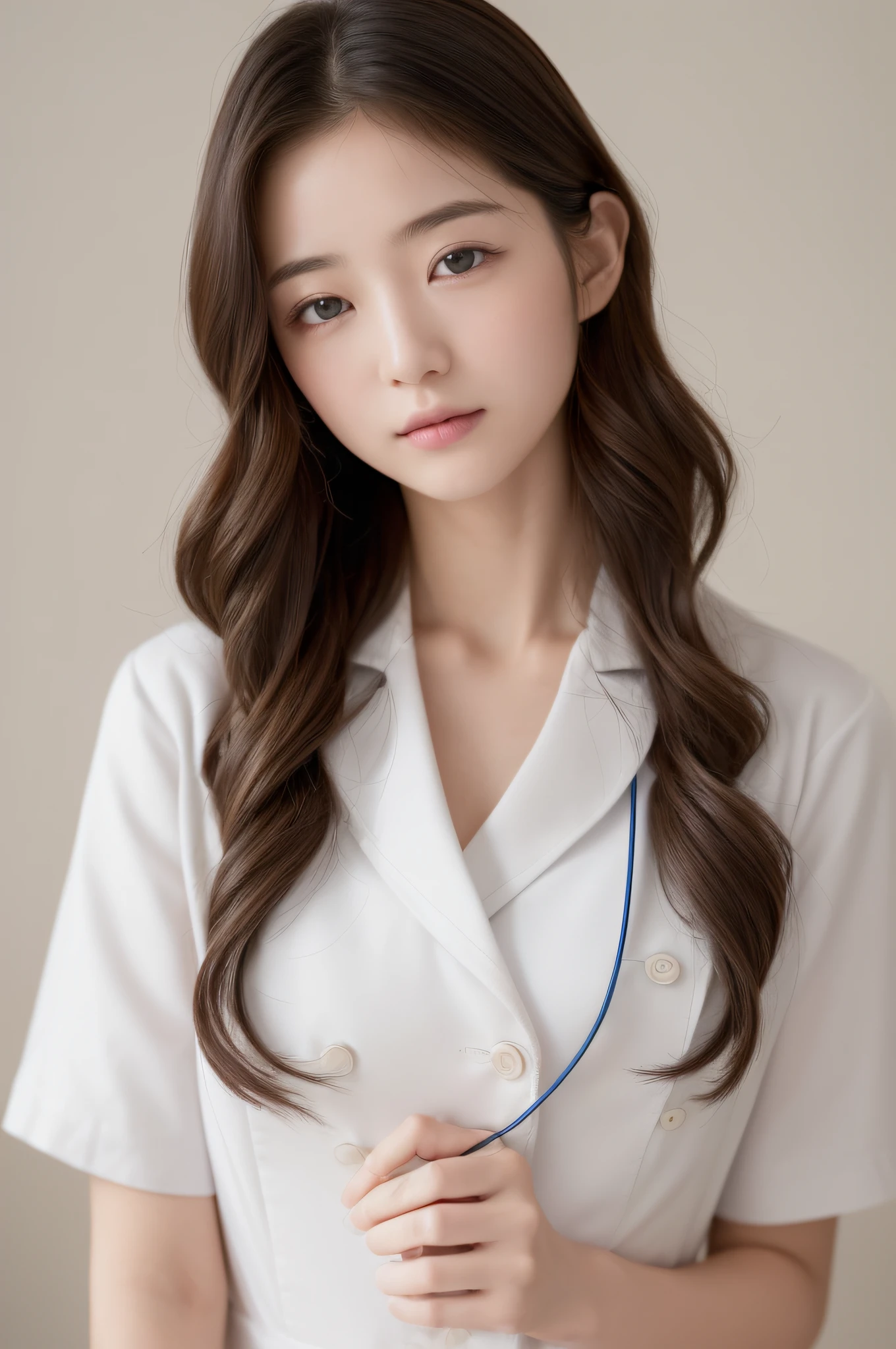 ((top-quality、16k、masterpiece:1.3))、Beautiful woman with perfect body shape:1.4、Slender Abs:1.2、((longwavy hair))、((huge-breasted:1.4))、((Lingerie 1.5))、Highly detailed facial and skin texture、((魅惑的))、((spread legswide))、Floating Hair NovaFrogStyle、((cute little))、Super fine face、Narrow-eyed、二重まぶた、Beautiful delicate eyes、 only、hi-school girl:1.4、((nurse's outfit))