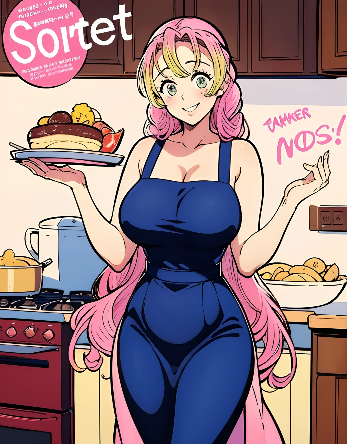 1girl, mount lady, boku no hero academia \\\\\ masterpiece, best quality, very aesthetic, absurdres, newest \\\\\\ sportive body,  \\\\\\  by dodok, nyantcha, cutesexyrobutts, by khyle ///// blonde, purple eyes,   , 24 years old,kitchen, wearing only apron, big tits, naked, rating general
