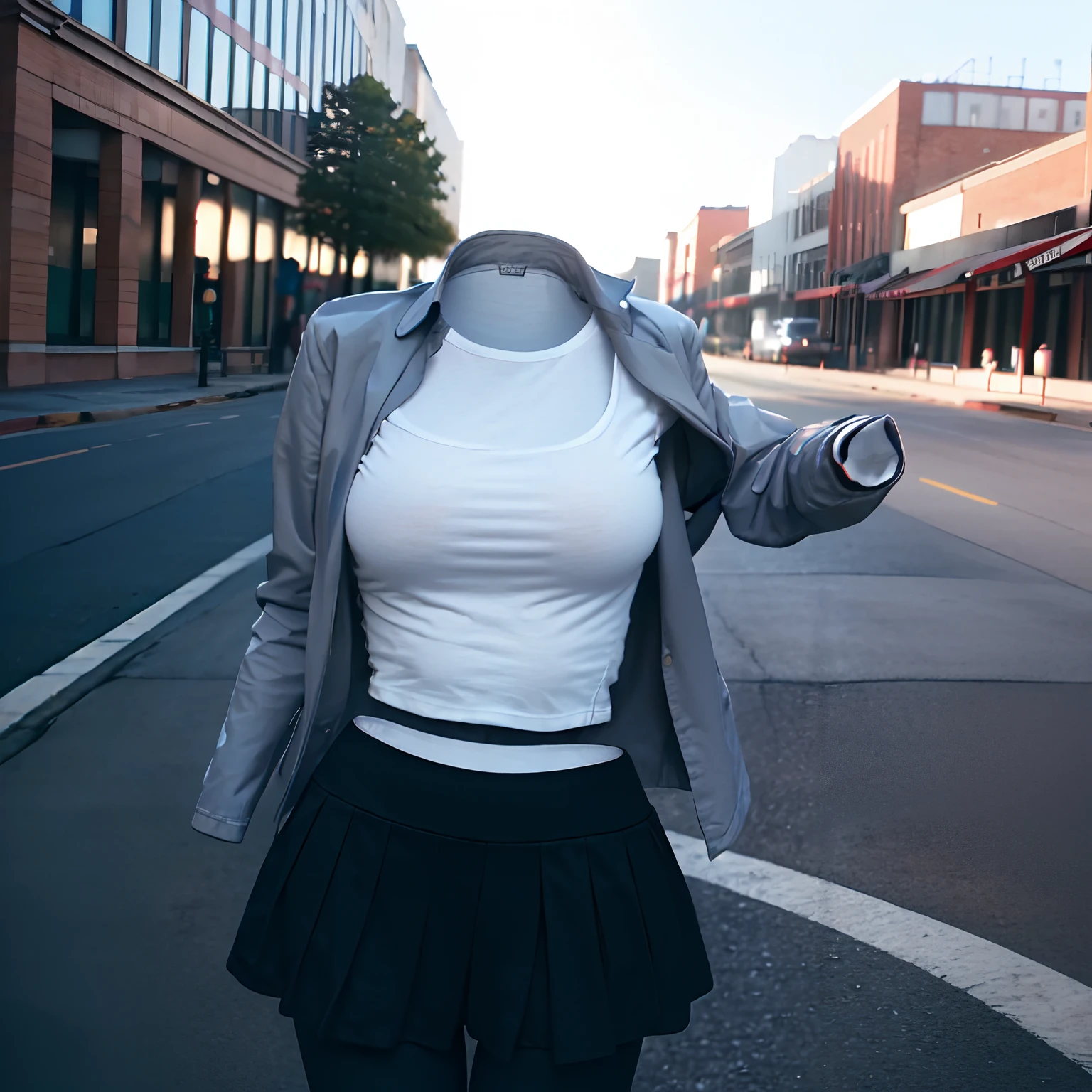 school shirt and leggings, ((invisible, no humans:1.5, headless:1.5, handless, legless)), big breast, (close-up to breast), 
(8k, RAW photo, best quality, masterpiece:1.2), (realistic, photo-realistic:1.37),photon mapping, radiosity, ((Hasselblad photography)),physically-based rendering,