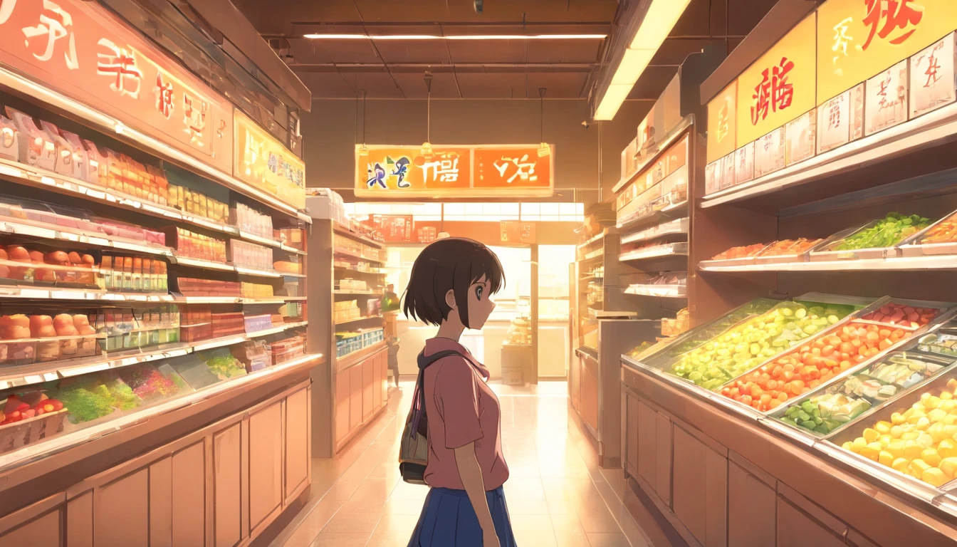 Hyper-detailing,comic strip,China-style,pupils,Street grocery store,highly detailed surreal vfx,eventide,super-fine,dark hues,ultra - detailed,high qulity,8K ,oc rendered,dynamic viewing angle