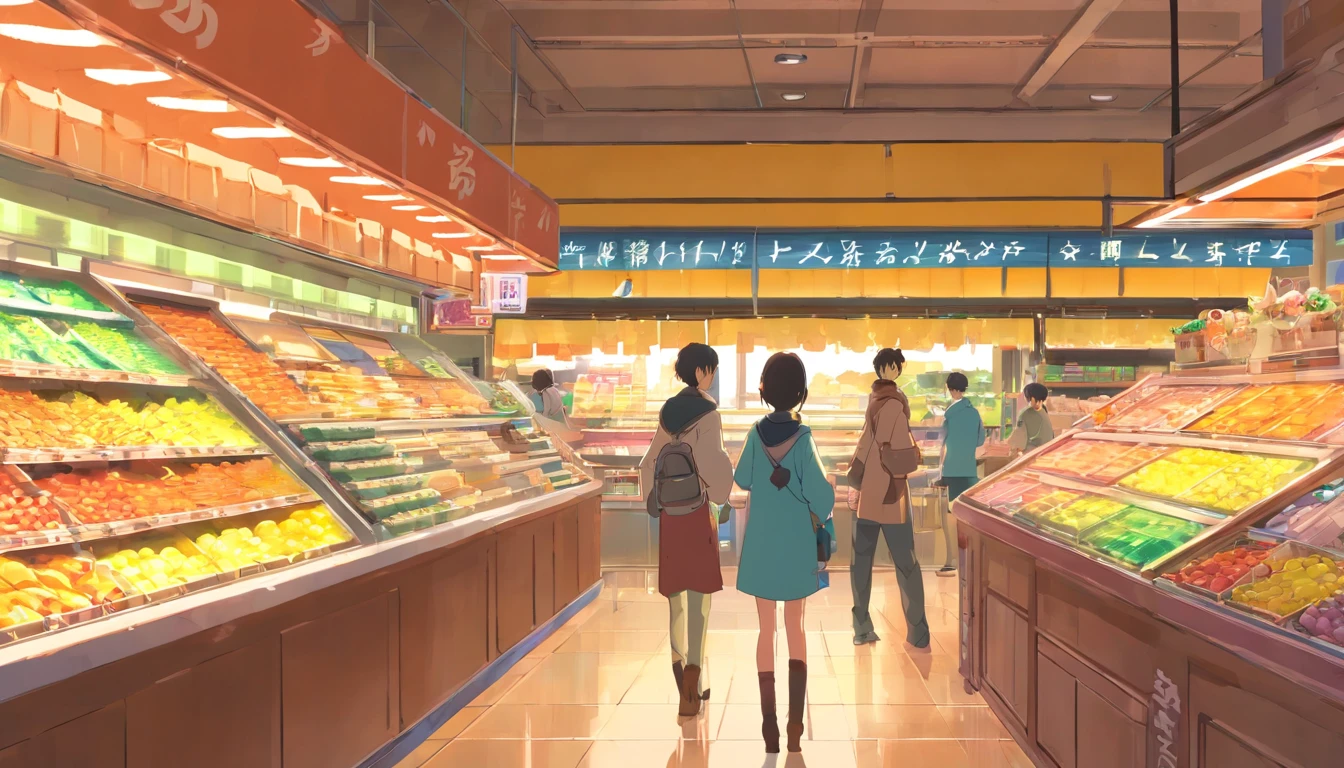 Hyper-detailing,comic strip,China-style,pupils,Street grocery store,highly detailed surreal vfx,eventide,super-fine,dark hues,ultra - detailed,high qulity,8K ,oc rendered,dynamic viewing angle