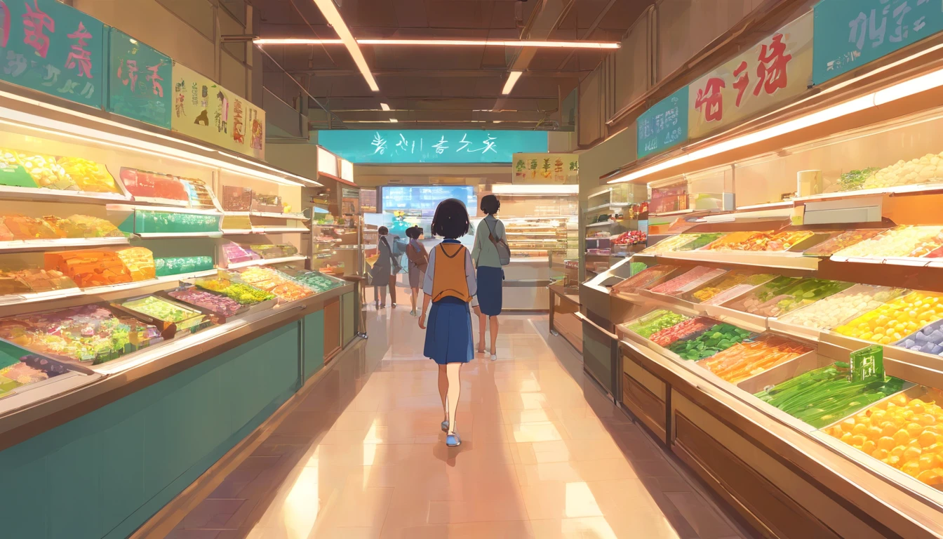 Hyper-detailing,comic strip,China-style,pupils,Street grocery store,highly detailed surreal vfx,eventide,super-fine,dark hues,ultra - detailed,high qulity,8K ,oc rendered,dynamic viewing angle