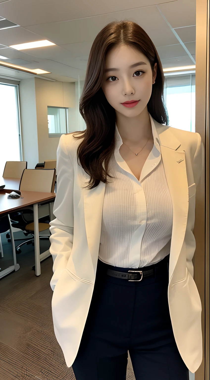Tall and slender beauty、Beauty in suits、Colossal tits、undershirt、Cool beauty、Career woman、Japan beauties、modeled、tiese，office room，janelas