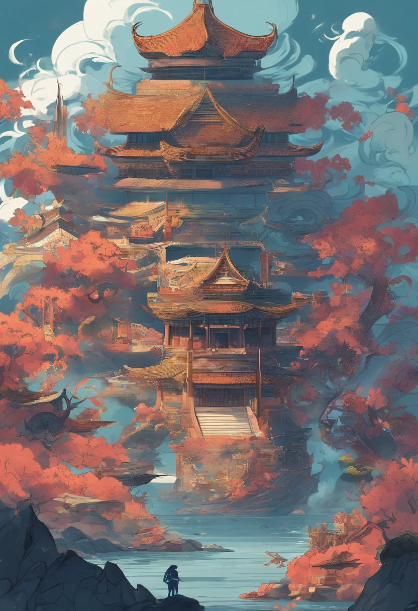 China-style,Chinese mythology,Dragon turtle,faucet,Angular,((Turtle body)),Giant tortoiseshell shell,(Heavy tortoiseshell shell:1.4),The tail of the snake grows out,has horns on its head,tosen,Ferocious,gargantuan,The eyes glow blue light,the sea,Huge waves,surrounded by cloud,中景 the scene is,Full body like, highly detailed surreal vfx,oc rendered,super-fine,Hyper-realistic,Ultra photo realsisim