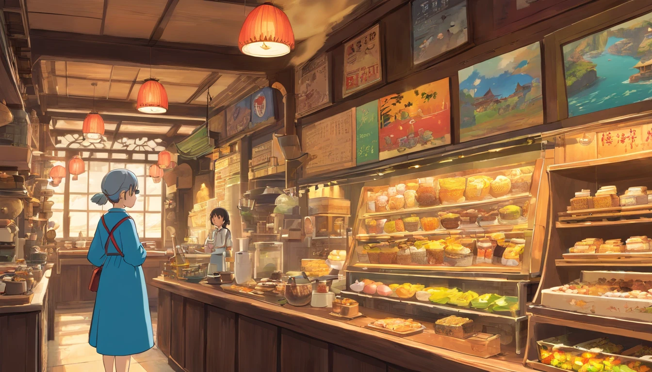 Hyper-detailing,comic strip,China-style,pupils,Street coffee shop,highly detailed surreal vfx,eventide,super-fine,dark hues,ultra - detailed,high qulity,8K ,oc rendered,dynamic viewing angle