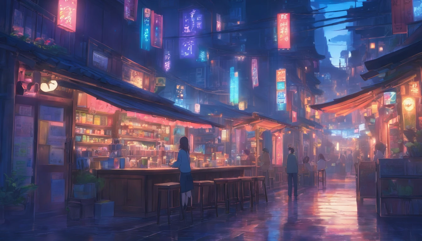 Hyper-detailing,comic strip,China-style,pupils,Street coffee shop,highly detailed surreal vfx,eventide,super-fine,dark hues,ultra - detailed,high qulity,8K ,oc rendered,dynamic viewing angle