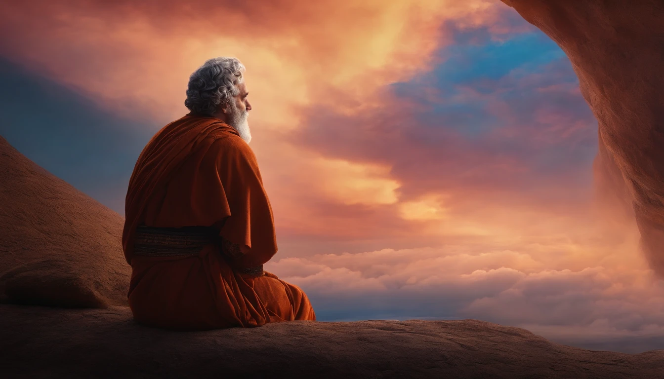 Stoic philosopher breathing, 8k