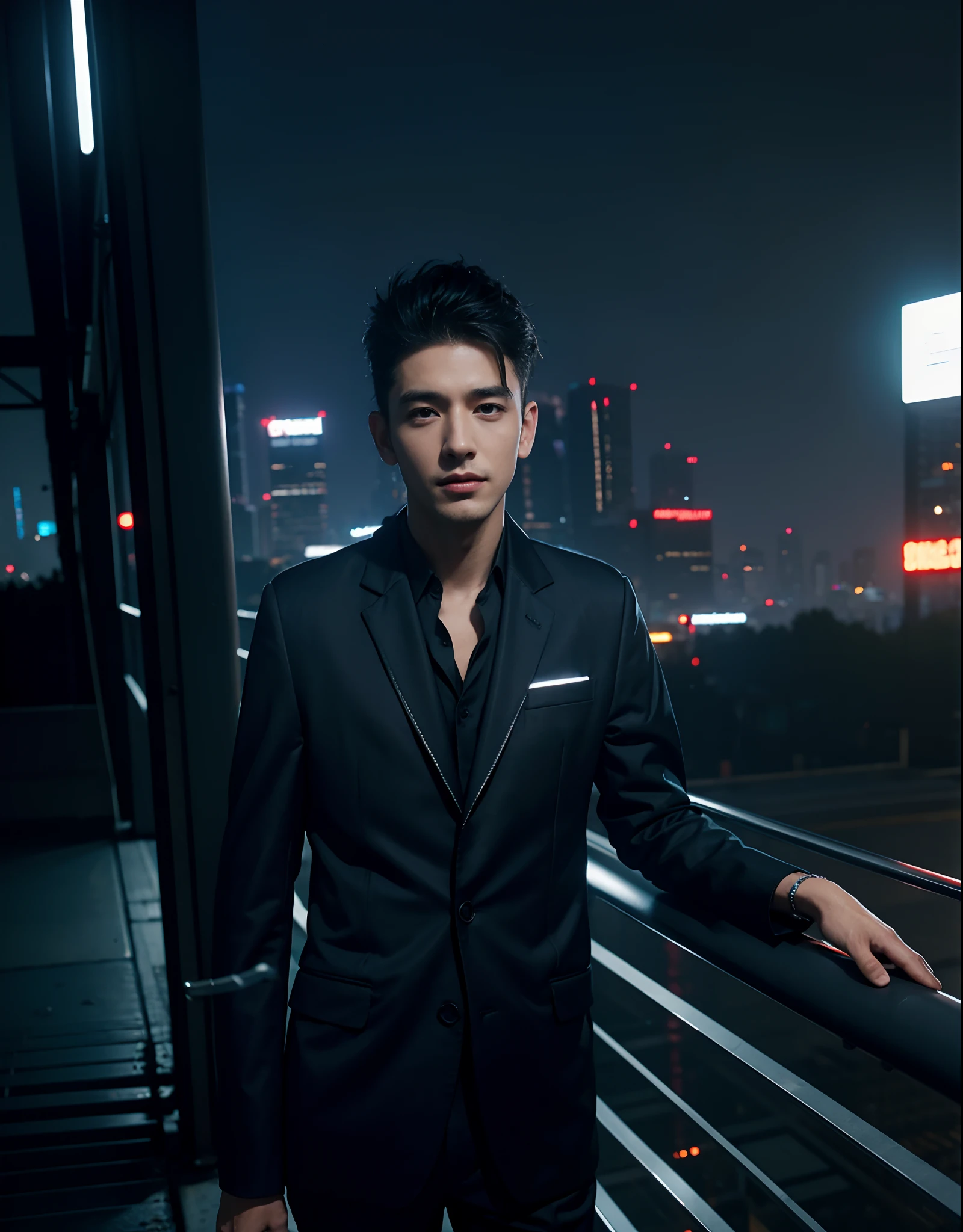 Change Background ,Dress with Suits, Handsome Boy, Corporate dress, cyberpunk, 8k, ultra realistic