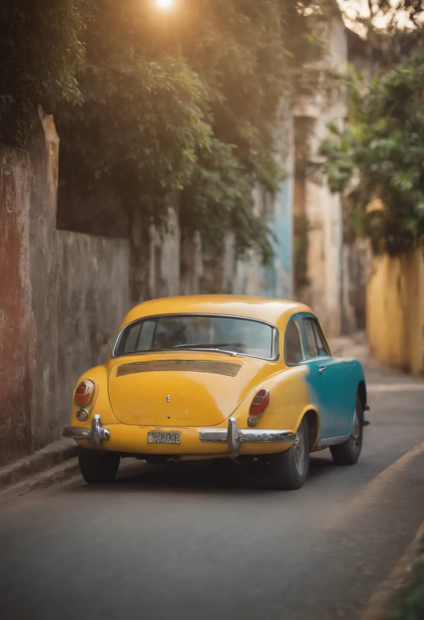um carro eletrico com as cores do Brazil