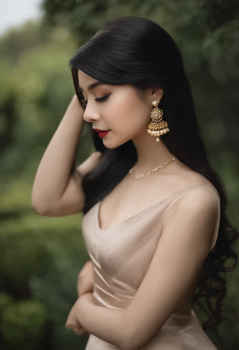 Black hair, Straight hair one meter long，Lots of hair，The hair is smooth like satin，No frizz，The hair is smooth like satin，No frizz，Hair strands are clearly visible，Neat hair，Smooth hair，The hair is thick，Top hair quality，The hair is too smooth，Hair is unusually smooth，The shine of the hair is dazzling，The shine of the hair is like satin，The shine of hair is all over the curtains，The shine of the hair is incomparably dazzling。