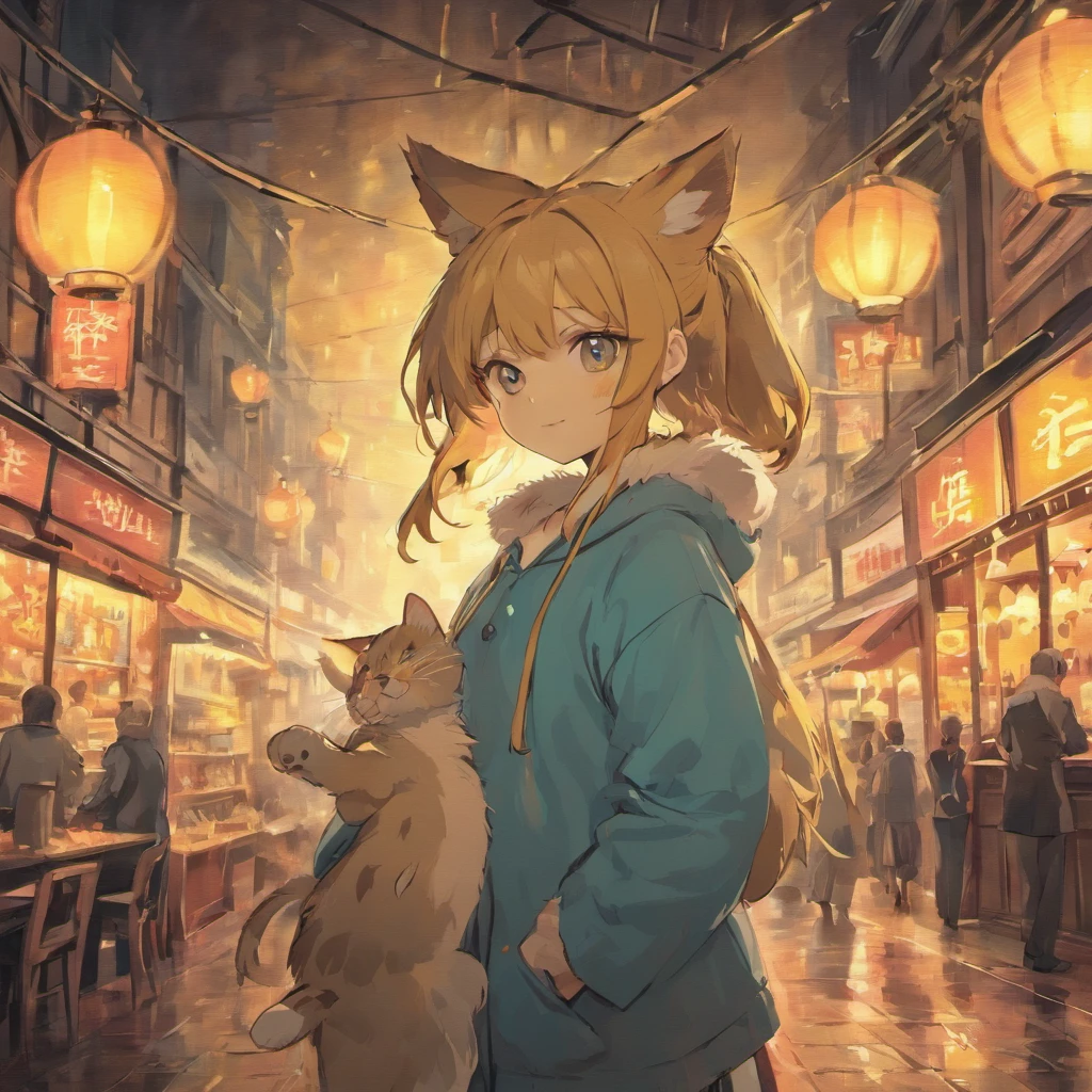 Kemono cat Van Gogh Estilo