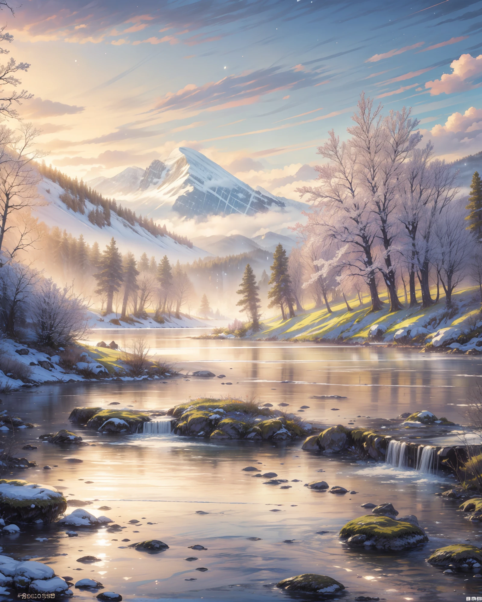 (best quality,4k,8k,highres,masterpiece:1.2),ultra-detailed,(realistic,photorealistic,photo-realistic:1.37),pastel colors,dreamy landscape,soft sunlight,ethereal atmosphere,serene water reflection,surreal clouds,sprawling meadows,enchanted forest,distant mountains,twinkling stars,gentle breeze,magical glow,peaceful solitude,picturesque scenery,sublime beauty,harmony of nature,majestic panorama,misty horizon,faint rainbow,wandering path,melting colors,tranquil serenity,flowing river,snow-capped peaks,endless horizon,whispering trees,blissful silence,hidden treasures,sparkling dewdrops,perfect calm,harmonious symphony,serendipitous discovery,unforgettable dream,tranquil lake,spellbinding allure,remote paradise,mystical aura,imagination's sanctuary.