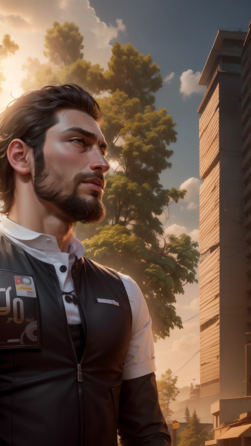 Change background and realistic and handsome dasing