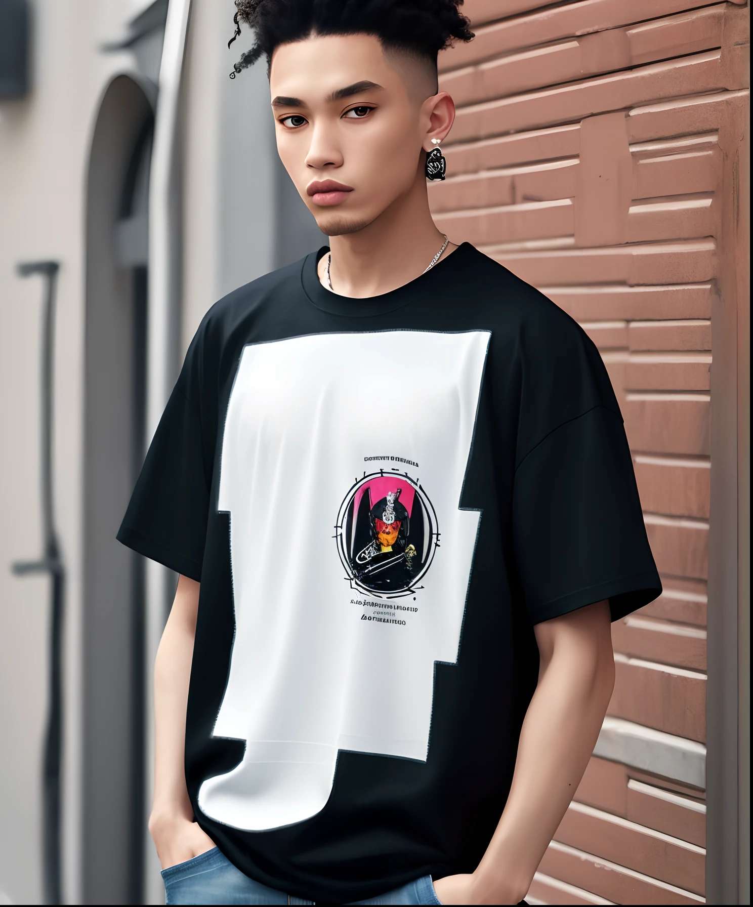 /imagine prompt: T-shirt with designs inspired by Virgil Ablo's Off White