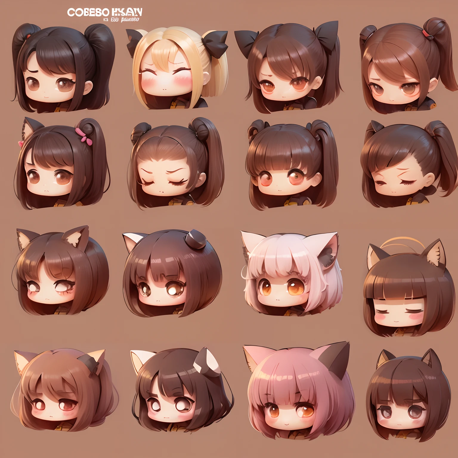 Model sheet de Chibi Kawaii, corpo, alta qualidade, super realista, hiper detalhado, 10K.
