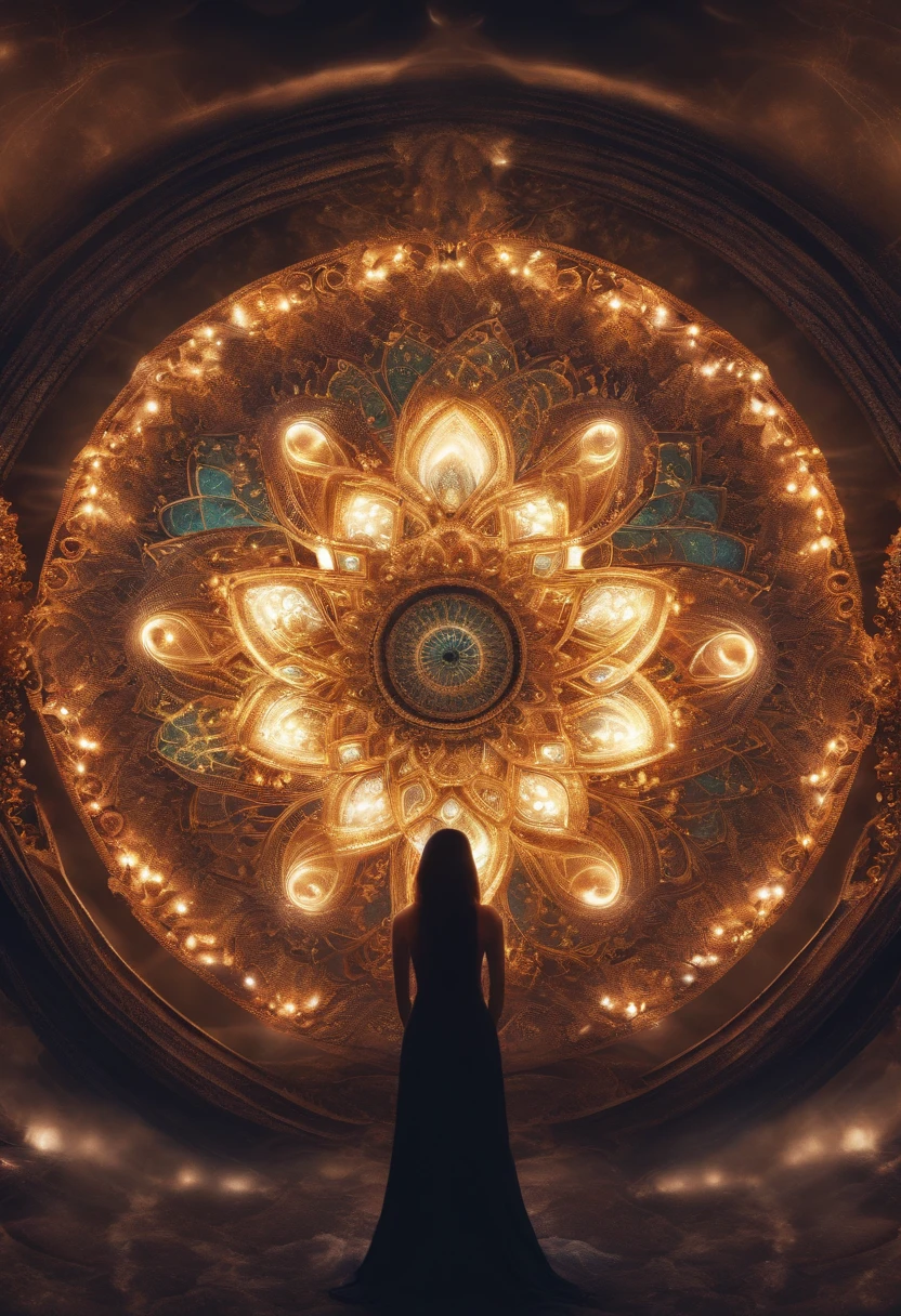 mandalas, Beautuful Women, Meditation and the spiritual world, Deities々Shine, Space Neural Networks,Very beautiful digital art, 4K highly detailed digital art, softly swirling magical energy,Magic Swirl,dreamlikeart, intricate ornate anime cgi style