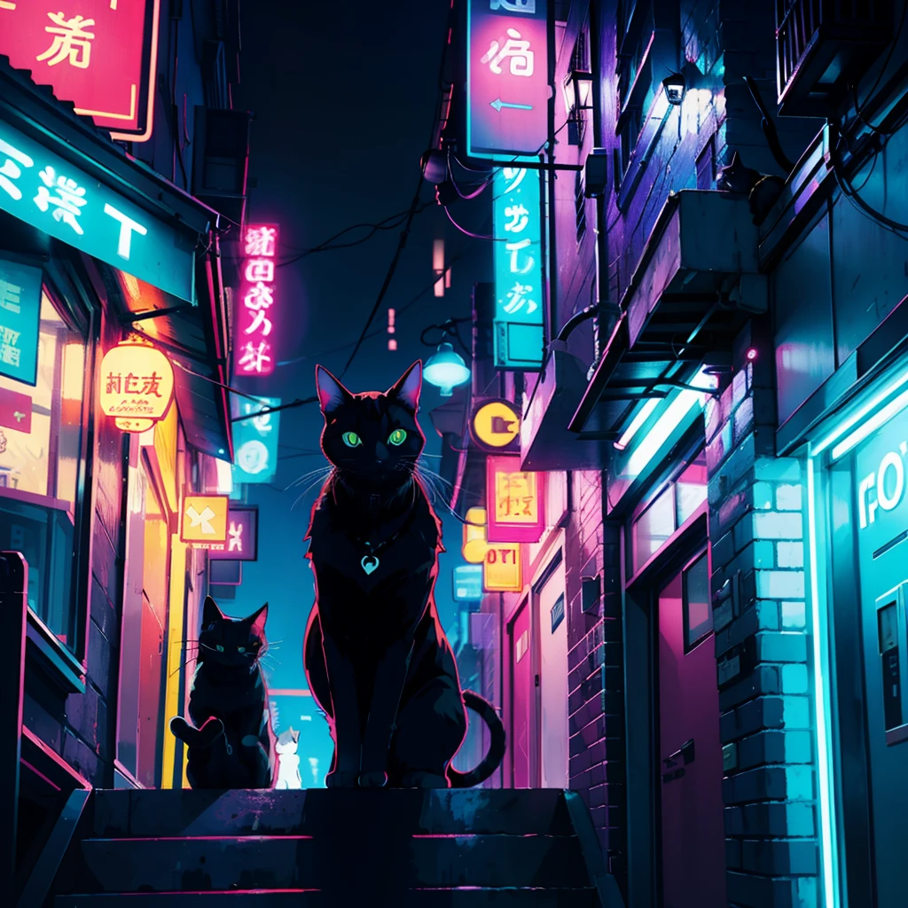 Cat, neon clothers, cat,