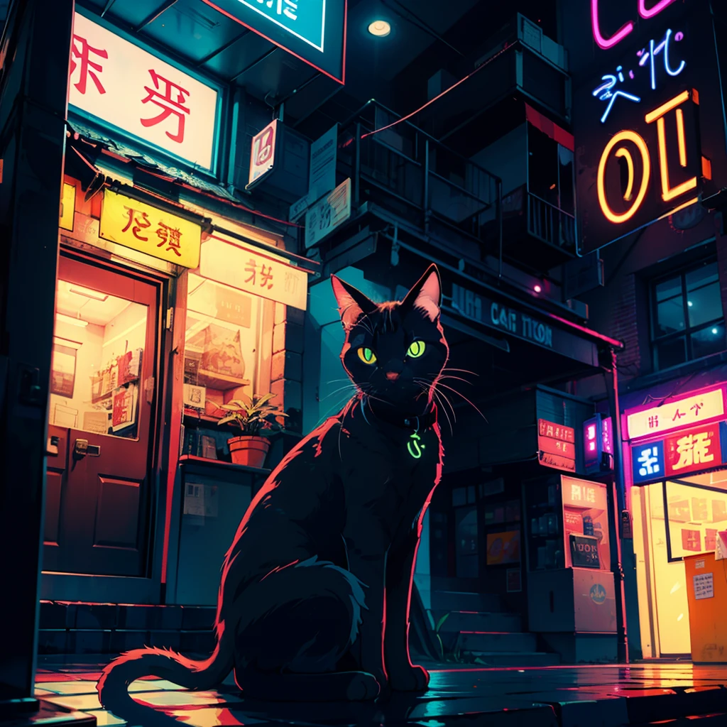 Cat, neon clothers, cat,